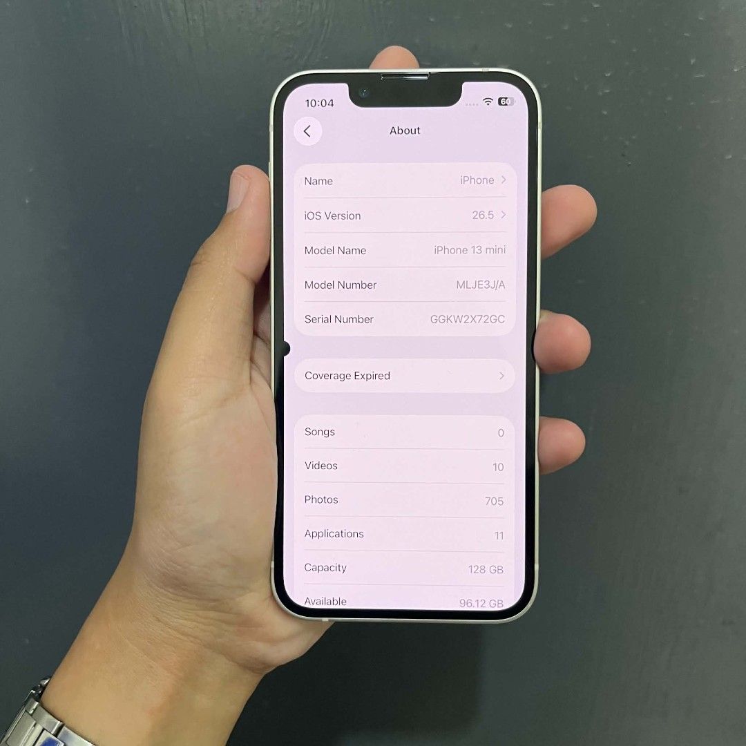iPhone 12 MINI (128GB) FACTORY UNLOCKED (Category: Other Gadgets) located in San Juan City. Submitted by serenndipity7 (Listing ID 1469683512, Image 3). Description: iPhone 12 MINI (128GB) FACTORY UNLOCKED SPECS: •White color •Any sim will work •No history of repair •Reset all you want •82% batt life •True tone working •Face ID working •ios 26 •Not refurbished/clone •All working •Unit only HONEST ISSUE: May dark spot sa side, pero hindi lumalaki 