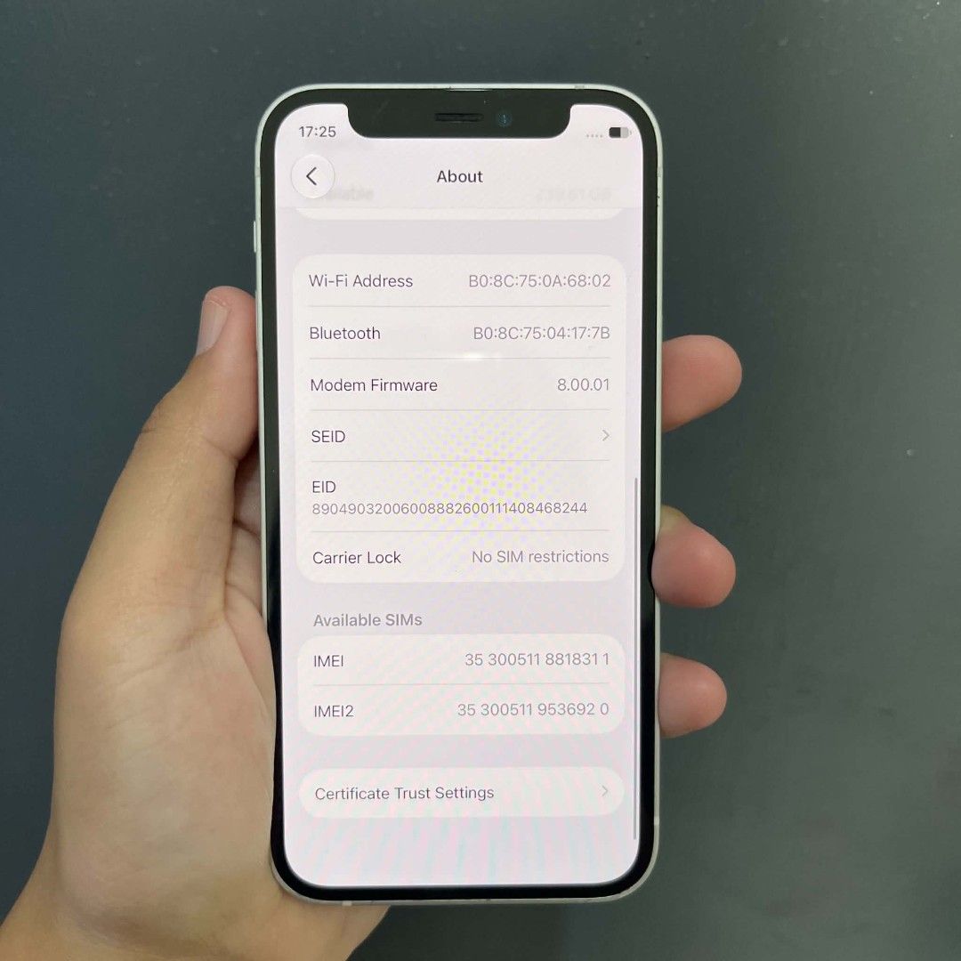 iPhone 12 MINI (256B) FACTORY UNLOCKED (Category: Other Gadgets) located in San Juan City. Submitted by serenndipity7 (Listing ID 1469683299, Image 3). Description: iPhone 12 MINI (256B) FACTORY UNLOCKED SPECS: •White color •Good as new •Any sim will work •No history of repair •Reset all you want •96% batt life •True tone working •Face ID working •ios 27 •Good as new •Not refurbished/clone •All working •Unit only LOCATION: San Juan City, Metro Ma