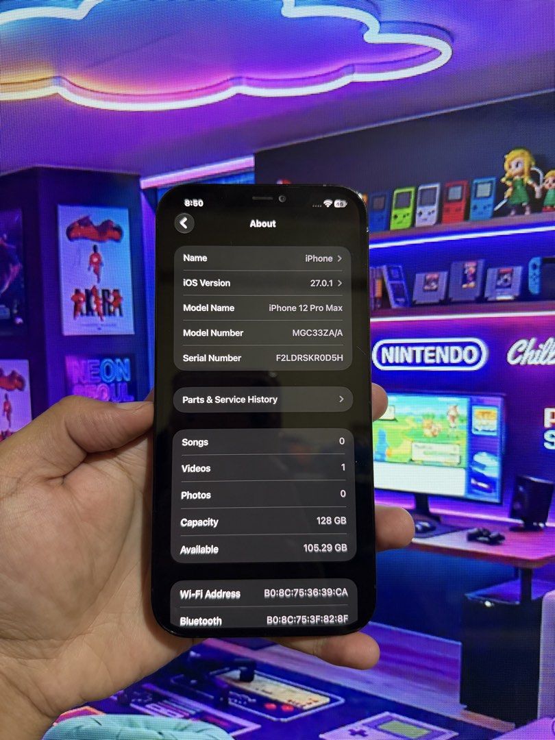 iPhone 12 Pro Max 128gb Pacific Blue (Category: iPhone 12 Series) located in Baguio. Submitted by krixchanjulius (Listing ID 1469702391, Image 3). Description: iPhone 12 Pro Max 128 Pacific Blue ₱15,490 •No sim restriction(Anysim) •ZA/A Singapore Variant(Dual physical sim) •True Tone Working •Face ID Working •100% Battery Health •iOS 27.0.1 •No iCloud issue •Unli Reset/Unli update •Front and back camera super clear History of repair/Issue: •Minor