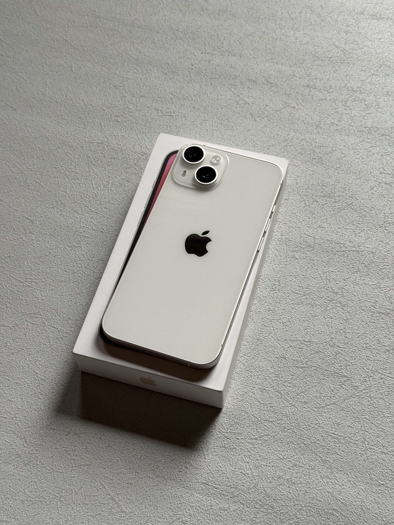 iPhone 14 128GB Starlight (Category: iPhone 14 Series) located in Quezon City. Submitted by apple__avenue (Listing ID 1469721650, Image 2). Description: Selling like-new iPhone 14 128GB, NTC, Factory-Unlocked (Openline), & Starlight. Bought from PowerMac, Battery health is 89%, with warranty. With Original Box, manuals, cord, & Power adapter. Installed with screen protector and free case! Meetups: Qc, Manila, Cubao, Marikina & nearby Shipping: LB