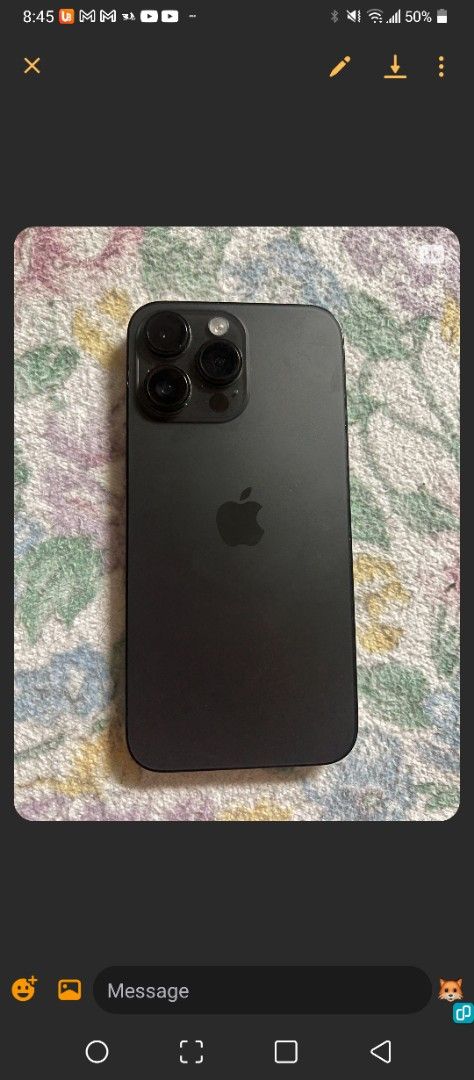 iPHONE 14 PRO MAX (Category: iPhone 14 Series) located in Antipolo. Submitted by meitrixx (Listing ID 1469683511, Image 3). Description: iPhone 14 pro max for sale or swap to lower unit plus cash pm ur offers, only issue is the batt health.