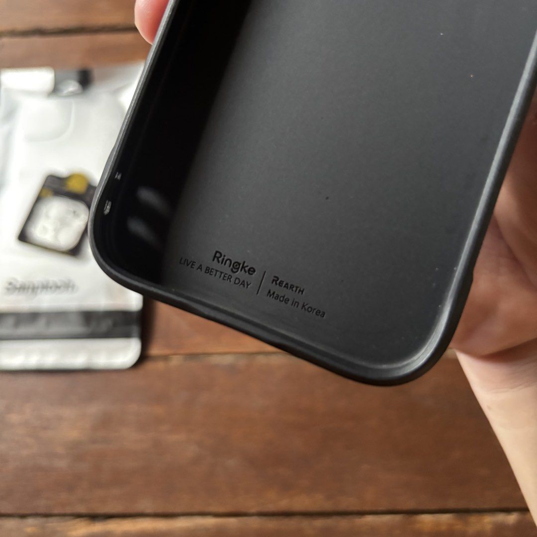iPhone 15 Case Bundle (Ringke Onyx + Sanptoch) (Category: Cases & Sleeves) located in Cavite. Submitted by m3471 (Listing ID 1469577698, Image 3). Description: 🍥 Bundle includes: Ringke Onyx (Black) & Sanptoch Ultra Slim Crystal Clear Phone Case 🍥 Includes freebies provided by the brand 🍥 All original and authentic 🍥 Bought for ₱820 (₱637 + ₱183).