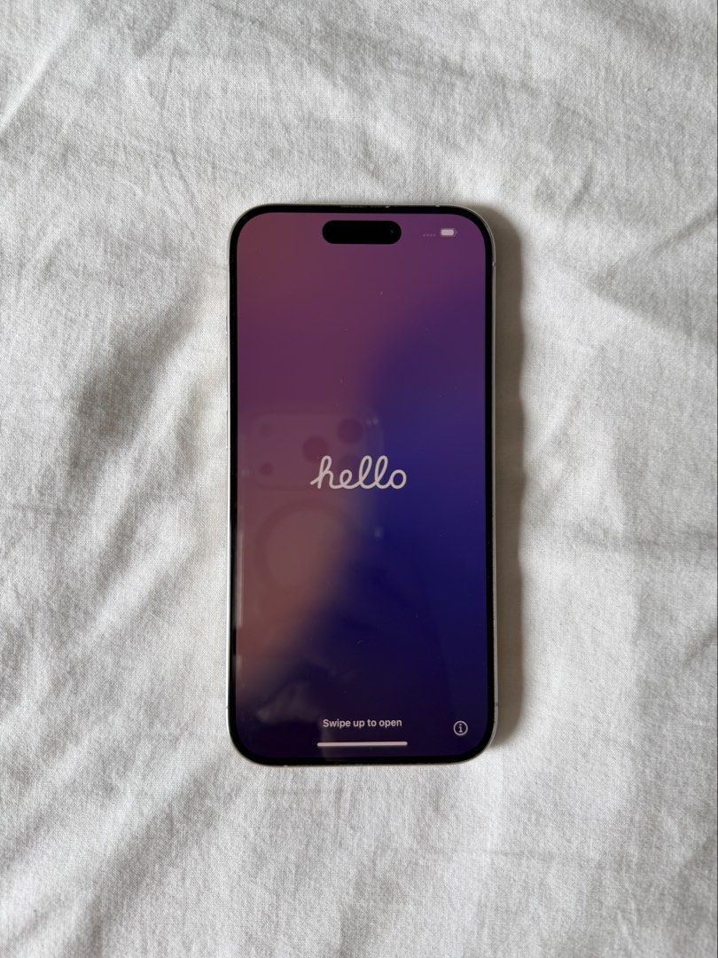 iPhone 15 Pro 128GB (Category: iPhone 15 Series) located in Manila. Submitted by gsells_ (Listing ID 1469583729, Image 1). Description: iPhone 15 Pro in White Titanium 128 GB Box included 82% battery health All original parts No dents, scratches No issues; all functions working RFS: Upgrade For sale only, not open for swaps.