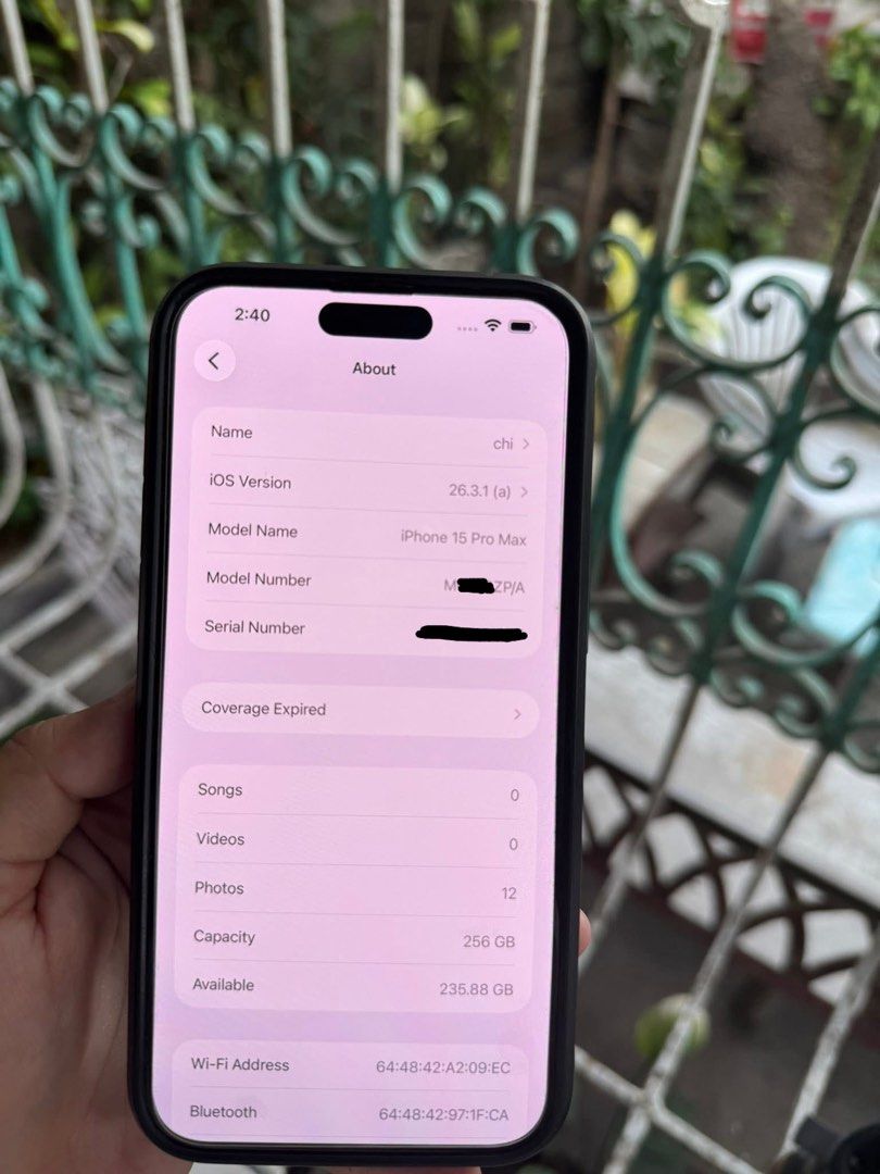 iPhone 15 Pro Max (Category: iPhone 15 Series) located in Quezon City. Submitted by cmh0122 (Listing ID 1469637161, Image 2). Description: • 85% Battery Health • No SIM Restrictions • No history of repair • No issue Comes with original box and case only. No to lowballers..