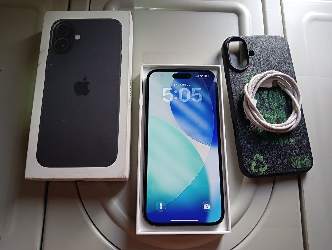 IPHONE 16 PLUS 128GB BLACK (Category: iPhone 16 Series) located in Manila. Submitted by francisman60233 (Listing ID 1469656380, Image 1). Description: IPHONE 16 PLUS 128GB BLACK EXCELLENT CONDITION ZP/A NTC APPROVED OPENLINE / NO SIM RESTRICTIONS 93% BATTERY HEALTH 418 CYCLE COUNT NO FUNCTIONAL ISSUE NO HISTORY OF REPAIR NO DENTS AND SCRATCHES (JUST MINOR PAINT CHIPS NORMAL ISSUE SA BASE MODEL) CHECK TO SAWA SA MEET UP. COMES WITH BOX SAME IMEI, 