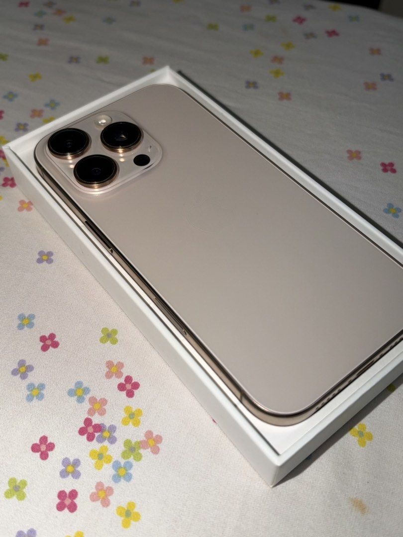 Iphone 16 pro (Category: iPhone 16 Series) located in Catarman. Submitted by chanaaron07 (Listing ID 1469674285, Image 2). Description: iPhone 16 Pro (Desert Titanium) – Excellent Condition Storage: 128GB Battery Health: 97% Usage: 1 year and 1 month Condition: Well-maintained and works perfectly. Always kept in a case with a screen protector. No issues or hidden defects. Rfs: Extra phone.
