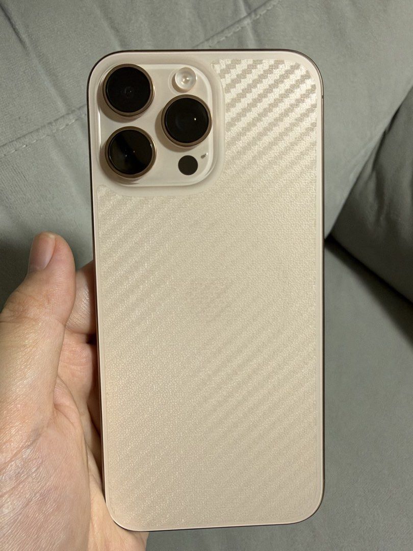 iPhone 16 Pro Max 256GB (Category: iPhone 16 Series) located in Cavite. Submitted by cha____r (Listing ID 1469680661, Image 2). Description: Hi! I’m selling my personal phone: iPhone 16 pro max Desert Titanium 256gb Bought personally in Digital Walker SM Aura Perfect condition ☺️ (put in cushioned case, with tempered glass & back protector since day 1) Cord is also wrapped with protector but I can remove for you Battery health: 94% No issues defi