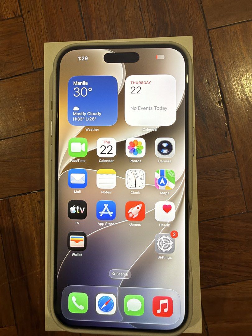 Iphone 16 pro max 256gb US version unlocked (Category: iPhone 16 Series) located in Quezon City. Submitted by roundtree33 (Listing ID 1469616553, Image 3). Description: Iphone 16 pro max 256 with box and usb c charger. 88% battery health. Flawless. No dents. US Version bigger battery. Esim only. With moft case included. Open line. Dual sim.