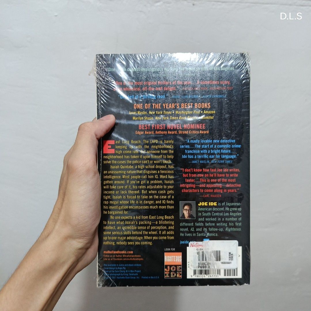 IQ — Joe Ide (Category: Storybooks) located in Manila. Submitted by x_danilo (Listing ID 1469633863, Image 3). Description: PLEASE READ HERE: Title: IQ — Joe Ide Pages: (SEALED) Price: ₱285 + SF GENRE: • Mystery / Fiction / Bookclub / Crime / Thriller / Detective / Suspense / Contemporary / BookClub Issue/s: • Light foxing marks on edges. SERVICE/S OFFERED IF YOU BUY THIS BOOK: • Free wrapping of plastic cover. • Status updating after handling it