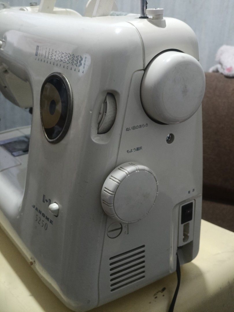Janome 5250 Sewing Machine with Transformer (Category: Craft Supplies & Tools) located in Tanza. Submitted by danbam2020 (Listing ID 1469588139, Image 1). Description: - Model: Janome 5250 (Model 751) - Type: Heavy-duty setup ideal for various sewing projects - Condition: Powers on with 100V, minor scuffs and signs of usage on the body - Inclusions: JPM 100W transformer, foot pedal, and built-in accessory compartment with bobbins and needles - Re