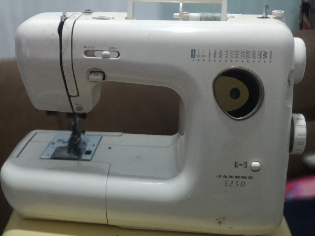 Janome 5250 Sewing Machine with Transformer (Category: Craft Supplies & Tools) located in Tanza. Submitted by danbam2020 (Listing ID 1469588139, Image 2). Description: - Model: Janome 5250 (Model 751) - Type: Heavy-duty setup ideal for various sewing projects - Condition: Powers on with 100V, minor scuffs and signs of usage on the body - Inclusions: JPM 100W transformer, foot pedal, and built-in accessory compartment with bobbins and needles - Re