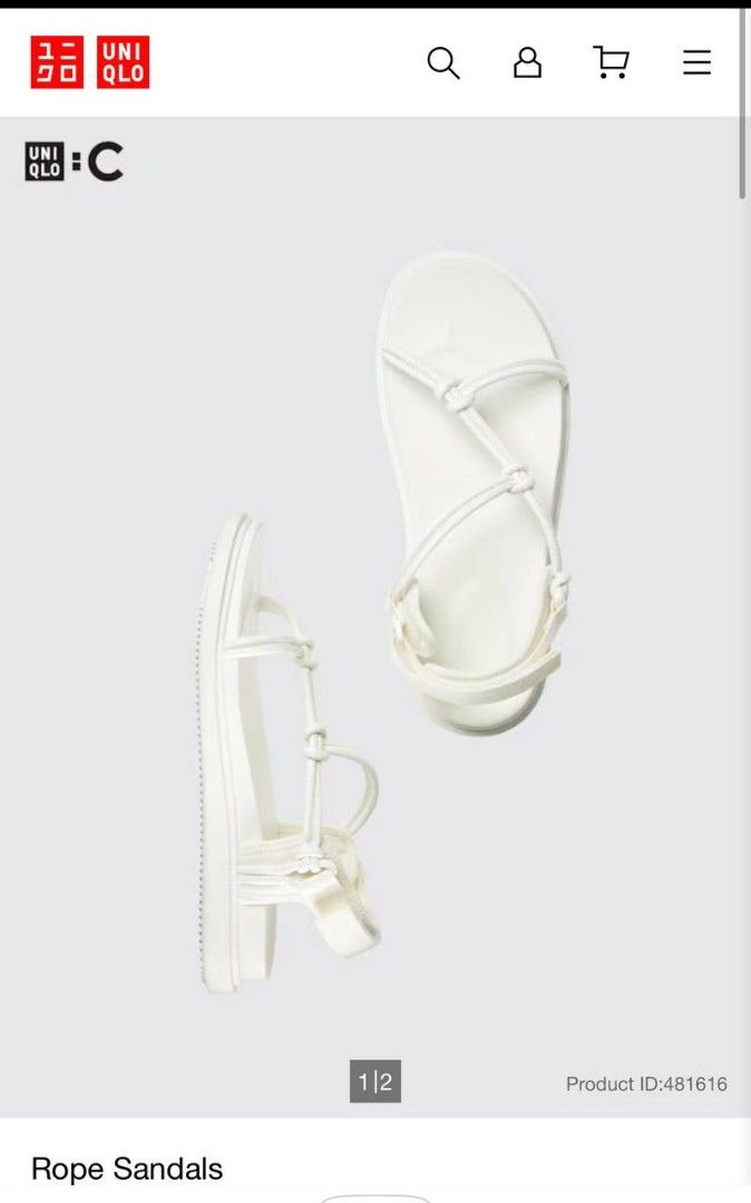 Japan Uniqlo Rope Sandal (Category: Flats & Sandals) located in Las Pinas. Submitted by casanacris39577 (Listing ID 1469683098, Image 1). Description: Authentic Japan Uniqlo white rope Sandal size 25.0 cm women's Brand new with tag limited edition.