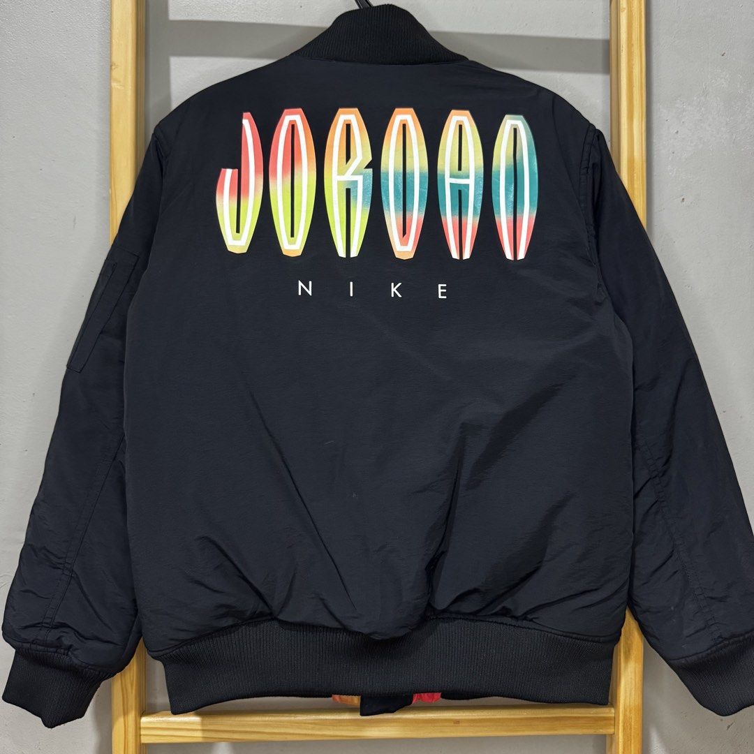 JORDAN kids bomber jacket (Category: Babies & Kids Fashion) located in Valenzuela. Submitted by thriftynanay88 (Listing ID 1469678800, Image 2). Description: Size 150 on tag 10-12Y Reversible puffer.