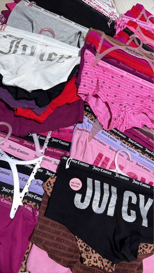 Juicy c boylegs 5’s per set (Category: Shorts) located in Pasig City. Submitted by aurae.clo (Listing ID 1469704163, Image 1). Description: wholesale minimum of 10 sets assorted 550 retail 5’s set 600 xs-2xl available pink and clear hanger.
