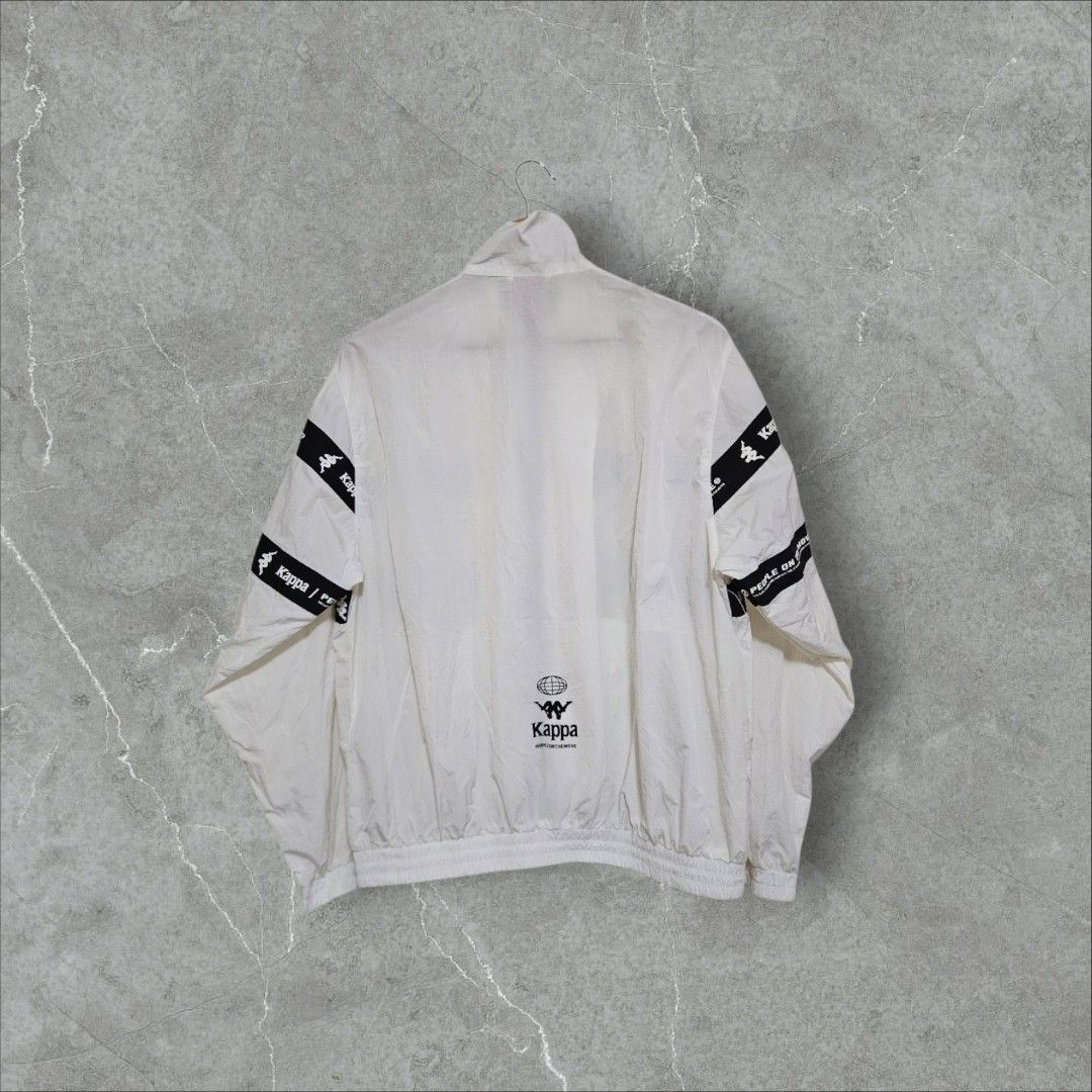 Kappa people on the move white track jacket (Category: Coats, Jackets and Outerwear) located in Baguio. Submitted by fadexquisite (Listing ID 1469684941, Image 2). Description: Kappa people on the move white track jacket Small fits med 26x23 Excellent condition 700 plus ship fee.