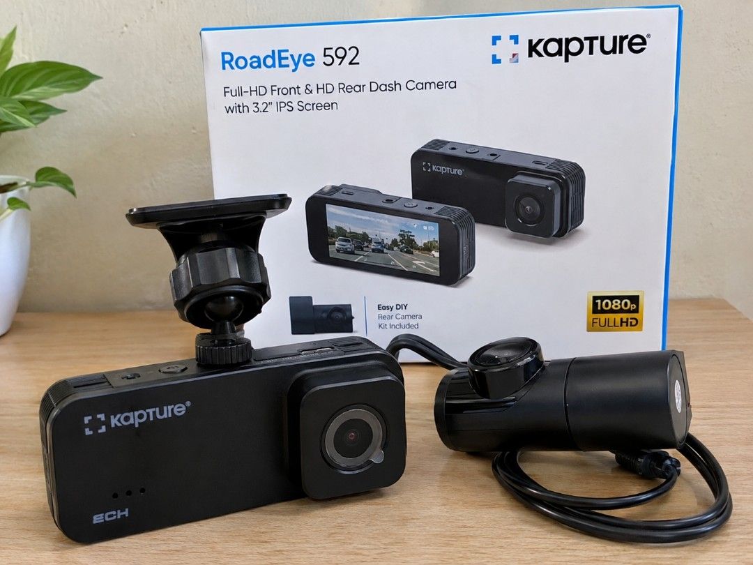 Kapture RoadEye 592 Full HD Front & Rear Dash Camera 1080p with 3.2” Screen (Category: Video Cameras) located in Pasig City. Submitted by realistic28 (Listing ID 1469713540, Image 1). Description: Kapture RoadEye 592 Full HD Front & Rear Dash Camera 1080p with 3.2” Screen Description: For sale: Kapture RoadEye 592 Dual Dash Camera 🚗 ✔️ Full HD 1080p front dash camera ✔️ May rear camera para sa likod ng sasakyan ✔️ 3.2-inch IPS screen para madali