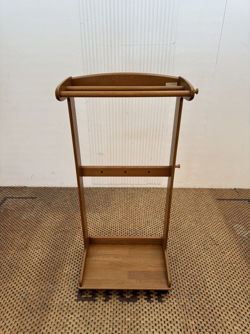 Karimoku Clothes Stand (Category: Shelves, Cabinets & Racks) located in Quezon City. Submitted by matetdevis13 (Listing ID 1469581892, Image 2). Description: KARIMOKU Solid Wood Clothes Stand with Bottom Shelf Price: 3,900 L24 x W15.5 x H51 In good condition Code JMD8-M152.