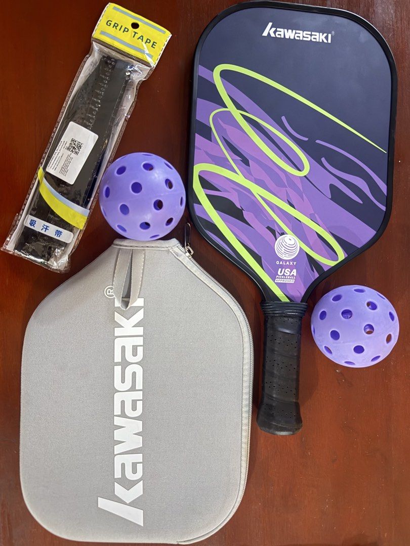 Kawasaki Pickleball Paddle (Category: Racket and Ball Sports) located in Balanga. Submitted by jonacpf27 (Listing ID 1469672587, Image 1). Description: For sale - price is negotiable Kawasaki Galaxy Pickleball Paddle with paddle cover FREE: 2 ball & 1 extra hand grip Used twice only, walang galos RFS. Mag switch na sa hiking era 😅 Location: Bataan Meet up: Balanga, Orion & Mariveles Bilhin niyo na hindi na nagagamit naka tabi nalang sa drawer, n