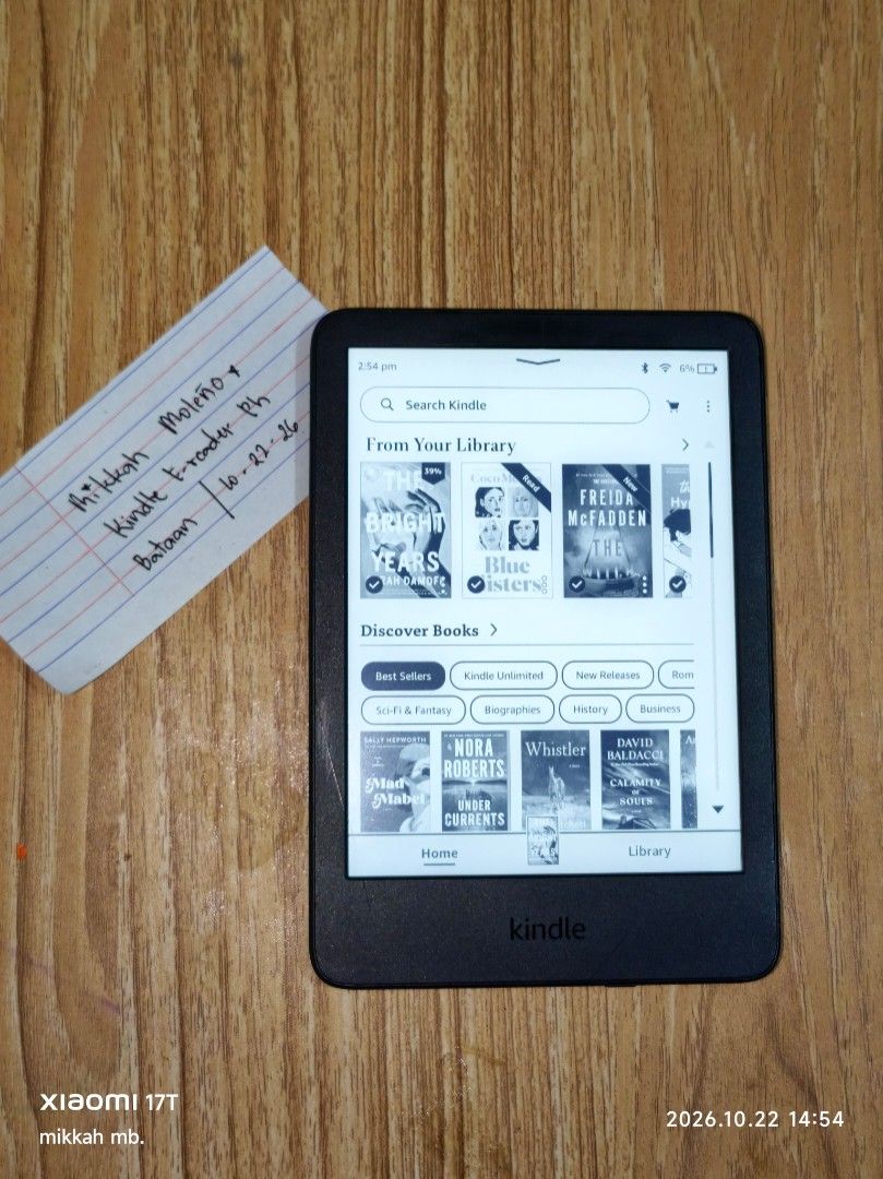 Kindle Basic 2022 (Category: Other Mobile & Gadget Accessories) located in Balanga. Submitted by eloisenotbridgerton (Listing ID 1469626574, Image 1). Description: Defective Kindle Basic 2022 SELLER ID #148 Location: BALANGA CITY, BATAAN Ads Supported: NO Condition: GHOST TOUCH ISSUE BUT STILL USEABLE. 3 TINY SCRATCHES ON SCREEN. SOME SCRATCHES SA BODY. WITH INK SHADOW BUT SUPER LIGHT LANG NAMAN. Refurbished: NO RFS: BOUGHT THIS FOR BATTERY REPLA