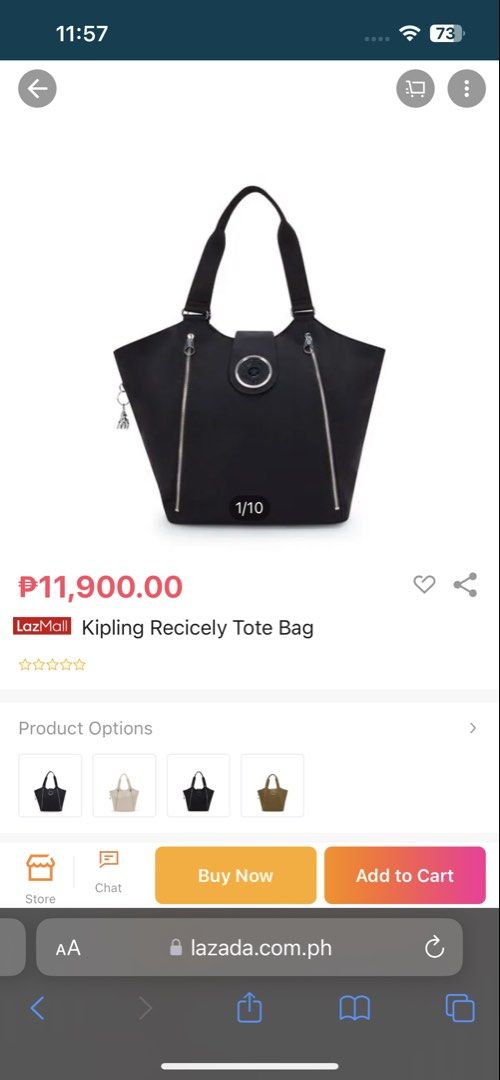Kipling Recicely Tote bag - biege (Category: Tote Bags) located in Cebu City. Submitted by regssabuero (Listing ID 1469590553, Image 3). Description: Authentic kipling Has hologram sticker for authentication We accept LBC COp.