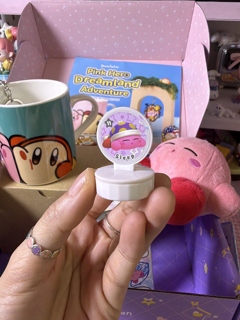 Kirby YumeTwins Box Merchandise Bundle (Category: Designer & Blind Box Toys) located in Mabalacat. Submitted by strawbearytelle (Listing ID 1469601699, Image 3). Description: - Official Kirby items straight from a YumeTwins subscription box - Ceramic mug with cute character graphics - Soft and cuddly Kirby plush toy - Rubber strap keychain featuring Chef Kirby - Sleep-themed Kirby stamp figure - Includes original box packaging - Selling as a comp