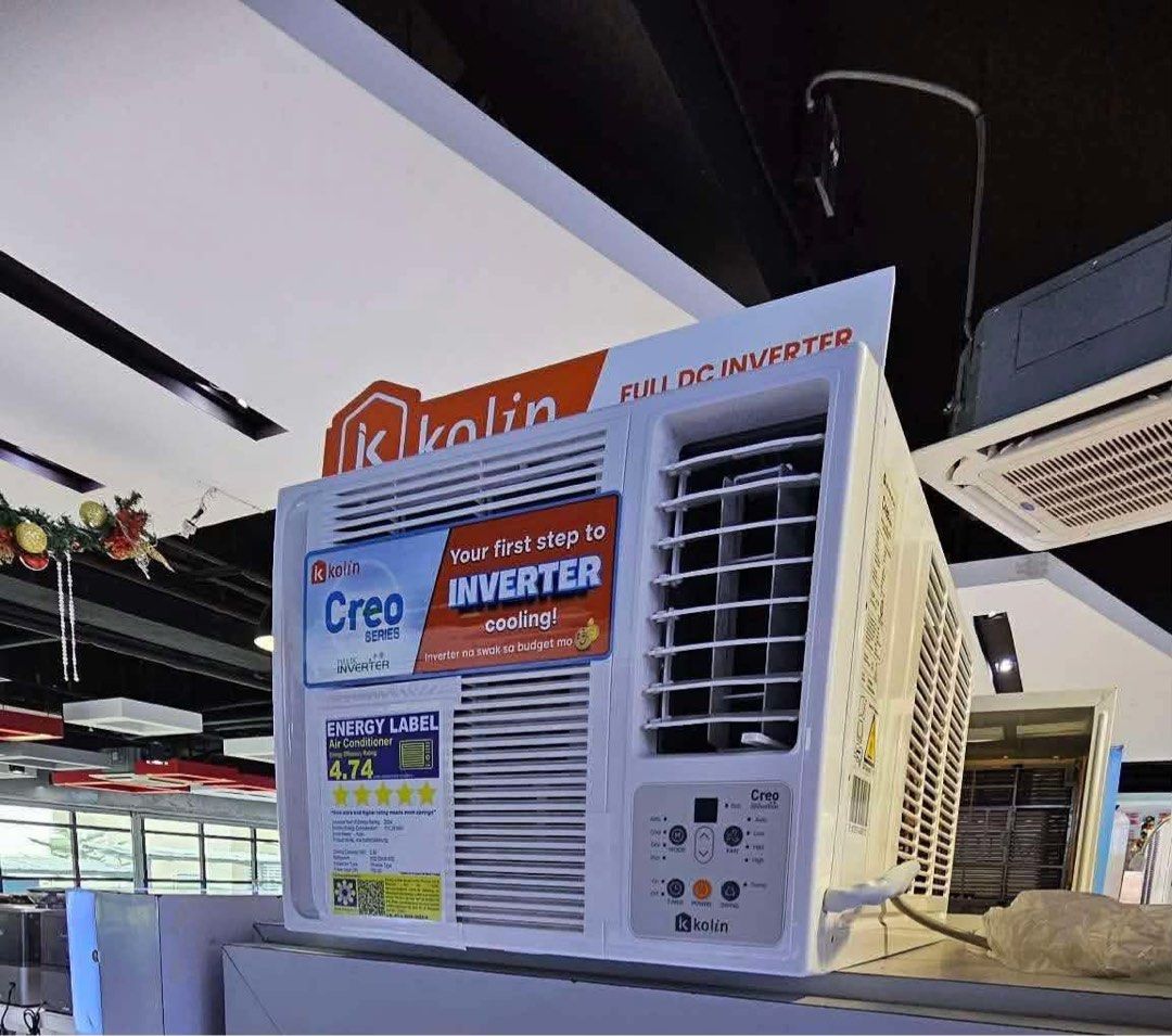 KOLIN CREO SERIES WINDOW TYPE INVERTER AIR CONDITIONER (Category: Air Conditioning and Heating) located in Quezon City. Submitted by maryann5721 (Listing ID 1469720968, Image 1). Description: KOLIN CREO SERIES WINDOW TYPE INVERTER AIR CONDITIONER ka-75mcarinv32 srp 22,495 cash 18,500 ka-100mcarinv32 srp.24,995 cash 20,600 ka150mcarinv32 srp 27,995 cash 22,900 ka-200mcarinv32 srp 36,995 cash 30,100 Brand new and sealed with warranty and receipt 7 