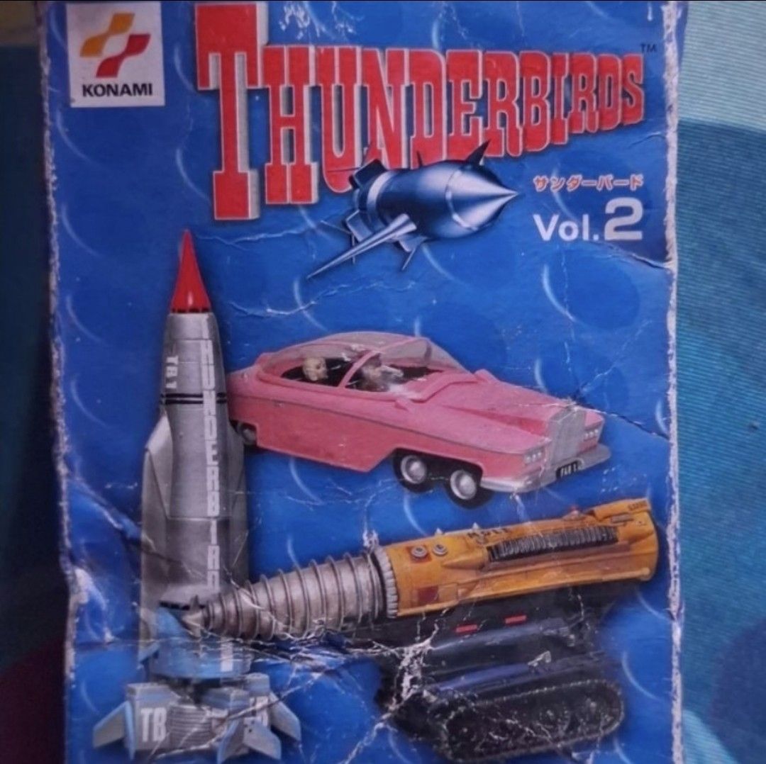 Konami Thunderbirds Vol 2 Model Kit (Category: Gundam & Model Kits) located in Arayat. Submitted by collectorboy143 (Listing ID 1469584870, Image 1). Description: - Item: Konami Thunderbirds Vol 2 blind box collectible model kit - Condition: Factory-sealed inner contents, parts are 100% untouched - Packaging: Original box included (note: box shows creases and shelf wear from storage) - Perfect for: Classic sci-fi toy collectors and retro show fan