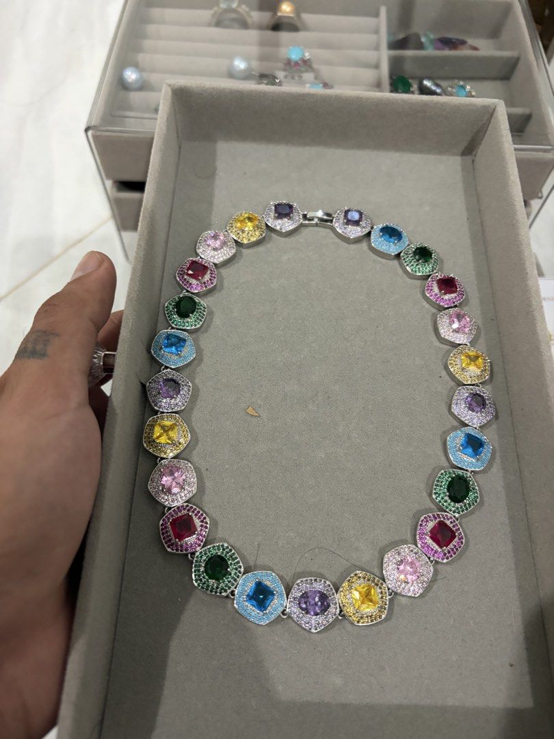 Lab Grown Multi Gemstone Necklace (Category: Necklaces) located in Manila. Submitted by ivan_guarin.26 (Listing ID 1469613443, Image 2). Description: Lab Grown Gemstone in Vermeil Settings Non Tarnished .