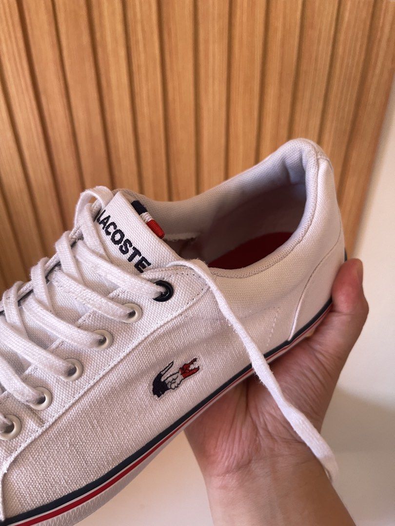 Lacoste Lerond Tricolor Sneakers (Category: Sneakers) located in Baler. Submitted by declutterwithrhys (Listing ID 1469597307, Image 3). Description: FOR SALE (PLEASE MAKE READING A HABIT) LACOSTE LEROND 218 1 QSP CANVAS SNEAKERS FOR MEN COLOR WHITE, RED, AND NAVY BLUE SIZE 9 US 8 UK 42 EURO 28 CM CAN FIT SIZE 8.5 US 7.5 UK 41 EURO 27.5 CM SUPER NICE IN ACTUAL IN EXCELLENT CONDITION COLOR RATE 9/10 KINDLY CHECK THE PHOTOS FOR THE COMPLETE DETAILS