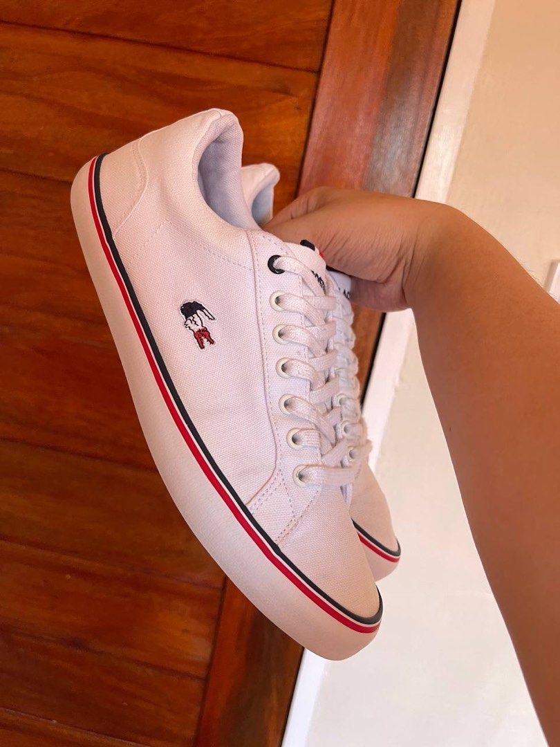Lacoste Lerond Tricolor Sneakers (Category: Sneakers) located in Baler. Submitted by definitelynotmics (Listing ID 1469612914, Image 2). Description: FOR SALE LACOSTE LEROND 218 1 QSP CANVAS SNEAKERS FOR MEN COLOR WHITE, RED, AND NAVY BLUE SIZE 9 US 8 UK 42 EURO 28 CM ON TAG CAN FIT SIZE 8.5 US 7.5 UK 41 EURO 27.5 CM SUPER NICE IN ACTUAL IN EXCELLENT CONDITION COLOR RATE 9/10 KINDLY CHECK THE PHOTOS FOR THE COMPLETE DETAILS WITH MINIMAL SIGNS OF 