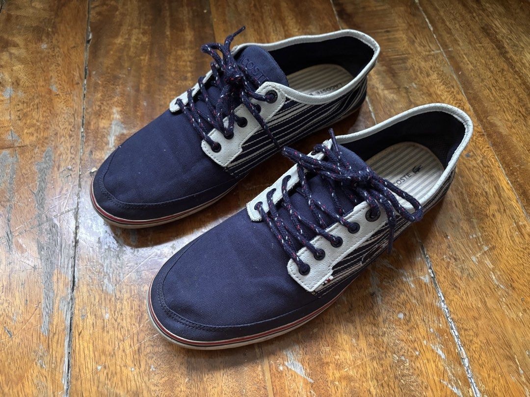 Lacoste saulieu canvas sneakers (Category: Casual Shoes) located in Cagayan de Oro. Submitted by kirkwax_4 (Listing ID 1469576384, Image 2). Description: Lacoste saulieu canvas low sneakers Best fit 8.5-9 mens In verygood condition Needs cleaning lng kunti No issue 1.4k.
