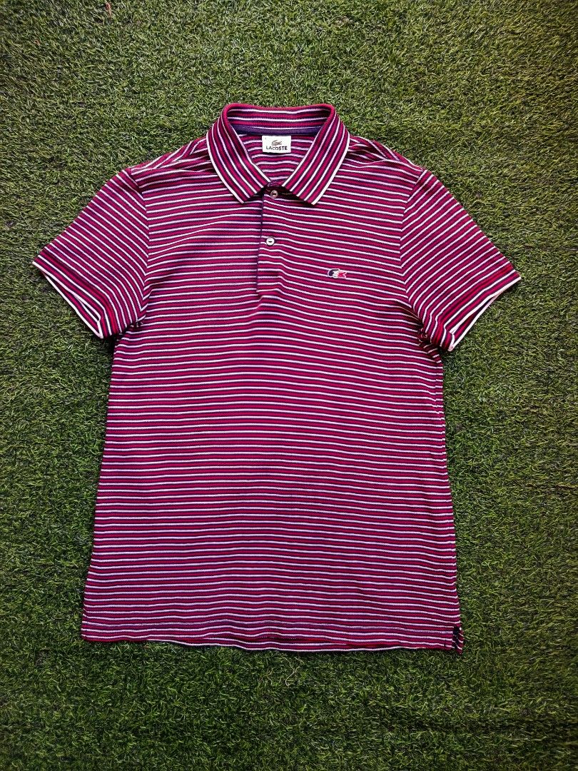 LACOSTE Striped Polo Shirt (Category: Tshirts & Polo Shirts ) located in Davao. Submitted by eve_vintage (Listing ID 1469586703, Image 3). Description: LACOSTE Striped Polo Shirt Size: 3 medium Dimes: 19x27 NO ISSUES EXCELLENT CONDITION 650+ SF.
