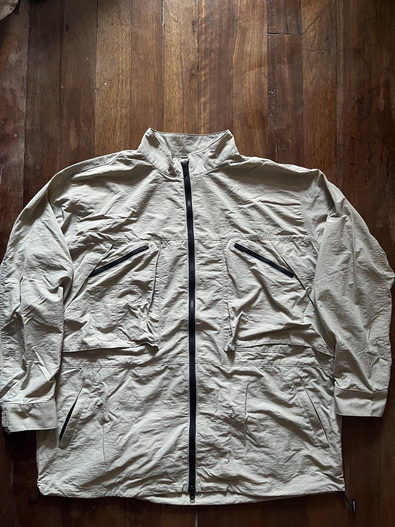 LAKH packable nylon utility jacket (convertible to bag) (Category: Coats, Jackets and Outerwear) located in Los Banos. Submitted by lootmeup (Listing ID 1469599174, Image 1). Description: LAKH packable nylon utility jacket (convertible to bag) Total of 9 pockets, really great for a utility jacket Double zip Size: Width: 27.5 Length: 30 Mine P1,500.