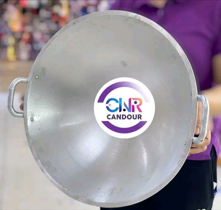 Large Aluminium Wok with Dual Side Handles (Category: Cookware & Accessories) located in Quezon City. Submitted by marecel146 (Listing ID 1469618478, Image 1). Description: - Big aluminium wok with a sturdy build - Deep bowl shape, perfect for stir-frying and large batch cooking - Equipped with two secure, riveted loop handles - Classic commercial kitchen style with a metallic silver finish - Cleaned inside and out, ready for immediate use.