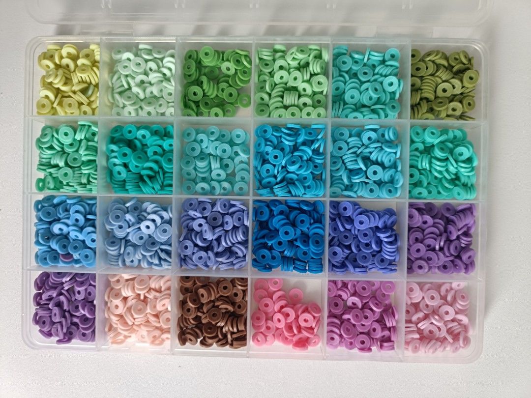 Bead Set Bundle #3 (Category: Craft Supplies & Tools) located in Tanza. Submitted by misumei (Listing ID 1469609543, Image 3). Description: INCLUSION: - 2pcs clay bead sets - pastel bead set - glossy seed bead set - seed bead set - letter bead set.