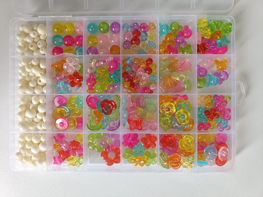 Bead Set Bundle #3 (Category: Craft Supplies & Tools) located in Tanza. Submitted by misumei (Listing ID 1469609543, Image 2). Description: INCLUSION: - 2pcs clay bead sets - pastel bead set - glossy seed bead set - seed bead set - letter bead set.