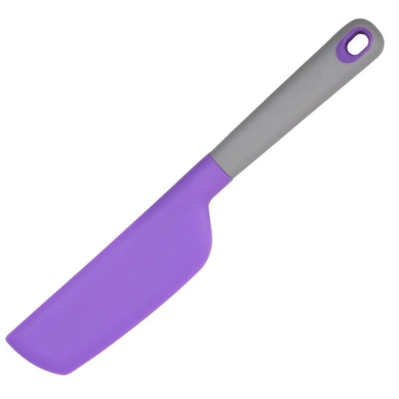 Large purple rubber silicone baking spatula (Category: Bakeware) located in Pasig City. Submitted by keekeedee (Listing ID 1469693064, Image 1). Description: length is 13 inches ~ truly large, great for mixing , scraping thick consistency mixes . sturdy handle and body made of solid silicone kaya maganda panghalo ng cake and cookies na mixtures rfs : nabudol lang ako kasi ranked daw sya as "best selling baking spatula silicone" sa orange app , bu