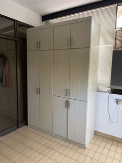 Large Wooden Wardrobe with Loft Storage and Hanging Rods, Furniture ...