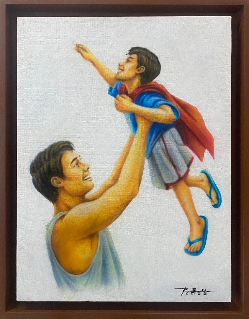Laro ng Mag-Ama - Ren Hendrick Reyes (Category: Art & Prints) located in Taguig. Submitted by drybrushgallery (Listing ID 1469587613, Image 2). Description: Laro ng Mag-Ama Ren Hendrick Reyes, 2026 Acrylic on Canvas Artwork Dimension: 24" x 18" with Certificate of Authenticity PM FOR INQUIRY 0917 565 2917 .