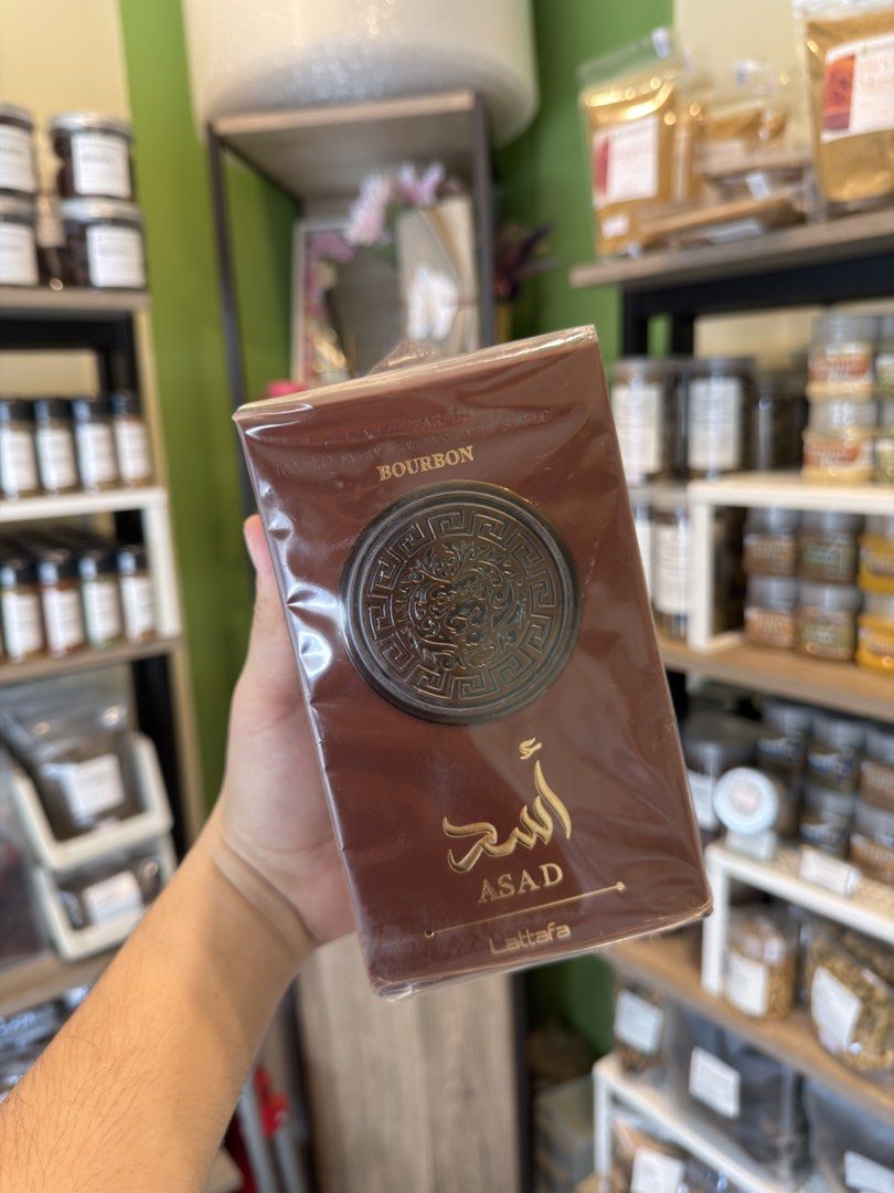 Lattafa Asad Bourbon (Category: Fragrance & Deodorants) located in Manila. Submitted by luckygem.1cfe34 (Listing ID 1469680952, Image 2). Description: Never been used perfume. Discounted from 2,500 now only 2,300 pesos.