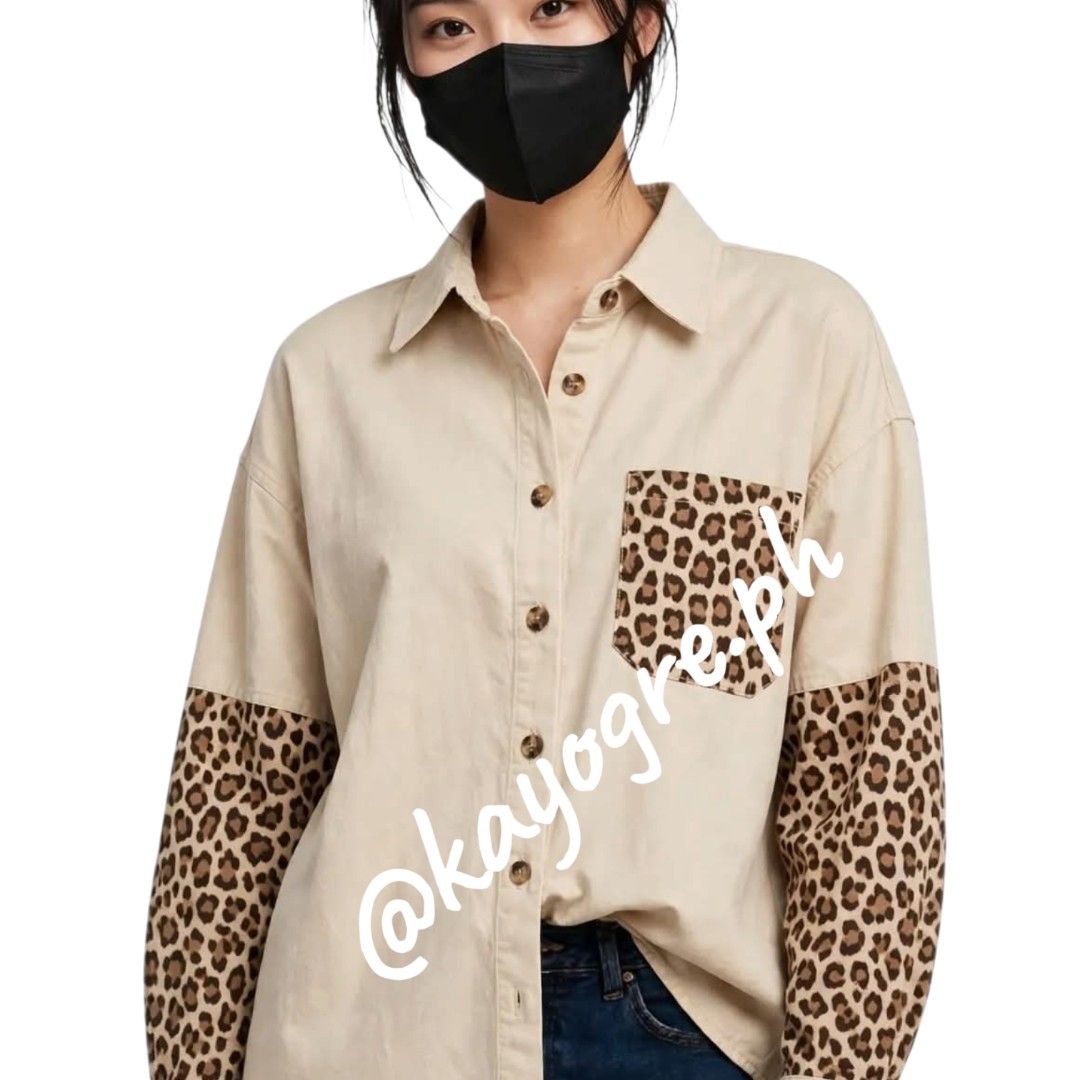 Leopard Print Patchwork Overshirt Blouse | Y2K Blouse (Category: Coats, Jackets and Outerwear) located in Makati City. Submitted by kayogre.ph (Listing ID 1469654000, Image 1). Description: TAYO PO, PINAKA-LOWEST AT THE MARKET! 💯 If natataasan po kayo sa PRESYO ko. Open po ang "MAKE OFFER" button ko. Kayo po mag-dedecide, ng PRESYO niyo. MABILISAN lang po ako magbenta. (all items, are sale on rush! 💨) 🚛 FAST & FREE SHIPPING on most items! ‡ DI