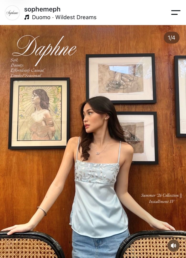 LF: Sopheme Daphne Top (Category: Sleeveless) located in Caloocan City. Submitted by gentlehorse-4b0b (Listing ID 1469650639, Image 2). Description: — LF not selling! 🩵 — Daphne Top — Sopheme brand — Small to Medium .
