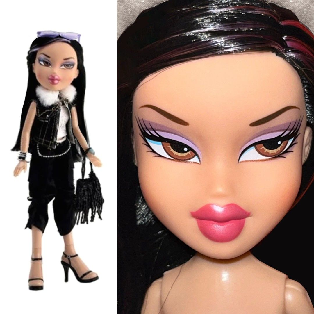 LF/ISO: Bratz Secret Date Jade (Category: Interactive Toys) located in Real. Submitted by godissabrat (Listing ID 1469597466, Image 1). Description: complete og outfit (top, jacket, pants & shoes) fine without accessories & bag little to no flaws preferably same or similar face to pic.
