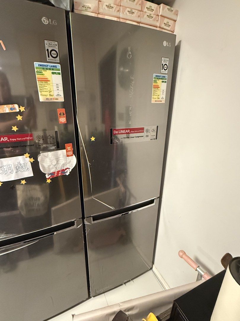 LG 雙門雪櫃59x66x186cm Inverter Linear Compressor Refrigerator, 家庭電器, 廚房電器 ...