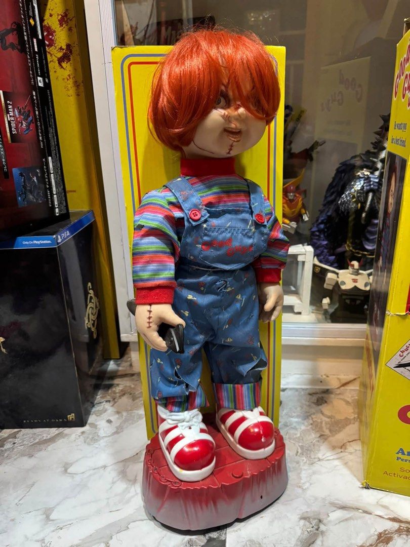LifeSize Talking and Moving Chucky Doll (Category: Figurines & Statues) located in Paranaque City. Submitted by icko007 (Listing ID 1469596476, Image 3). Description: LifeSize Talking and Moving Chucky Doll Good Guys Chucky 25inches tall” Working Sound ✔️ Gumagalaw arms✔️ 🎄🌲Php 7,999 Only Only 🔥🔥 Dibs now Pay now /No Rush Shipping Location Paranaque Payment Gcash/Bpi Shipping Lalamove/Lbc Buyers Risk / Fee ‼️Seller is not responsible for: los