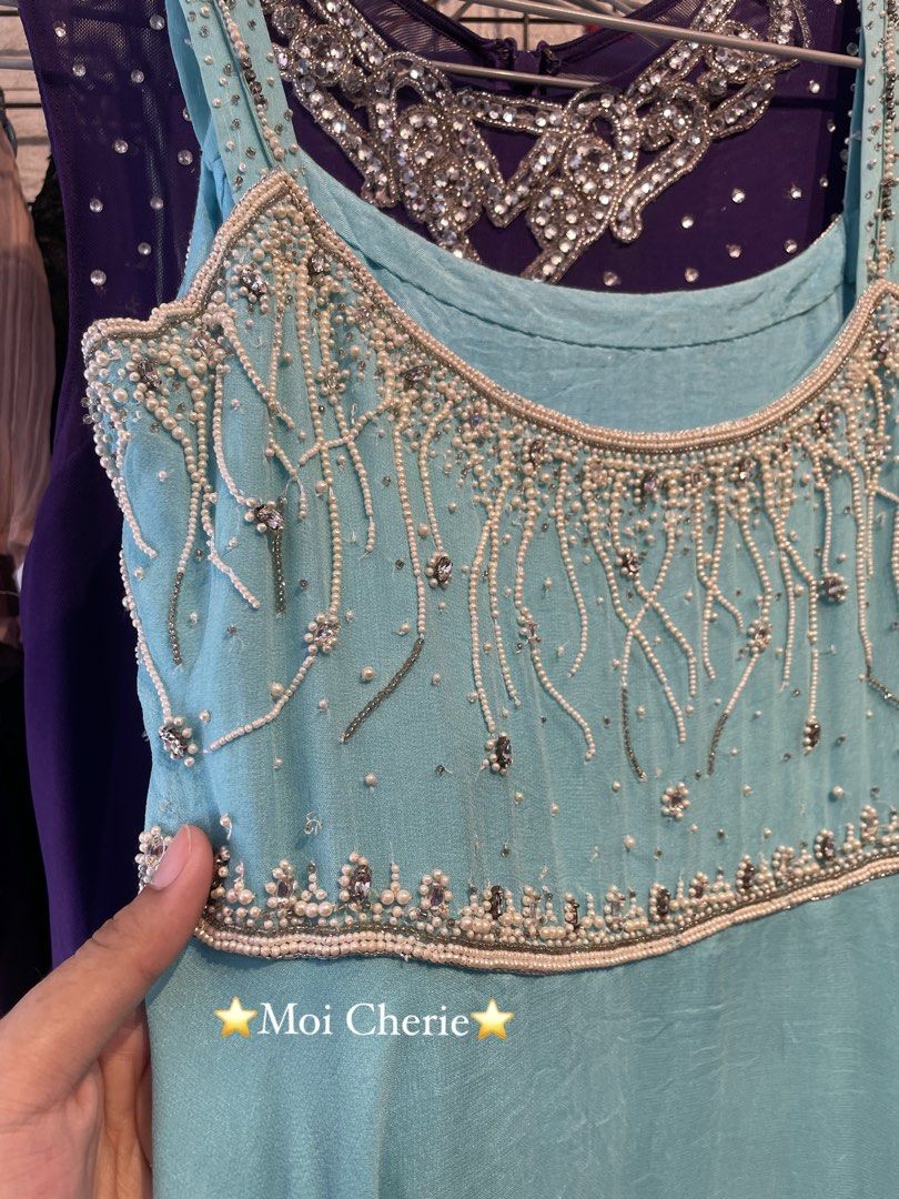 Light Aqua Blue BEADED Cotton Dress (Category: Evening dresses & gowns) located in Naga. Submitted by thesecondbloom (Listing ID 1469639361, Image 1). Description: SIZE: SMALL - MEDIUM - so prettyyyyyyy!!! 🩵 - very chic!! - knee length to below the knee length dress - super trendy ang color! Aquamarine 🩵 pay now, ship now! (cut off 5pm) 📦 ship thru JNT | payment first policy 📍 Naga City, Bicol.