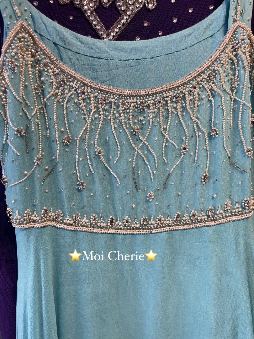 Light Aqua Blue BEADED Cotton Dress (Category: Evening dresses & gowns) located in Naga. Submitted by thesecondbloom (Listing ID 1469639361, Image 3). Description: SIZE: SMALL - MEDIUM - so prettyyyyyyy!!! 🩵 - very chic!! - knee length to below the knee length dress - super trendy ang color! Aquamarine 🩵 pay now, ship now! (cut off 5pm) 📦 ship thru JNT | payment first policy 📍 Naga City, Bicol.