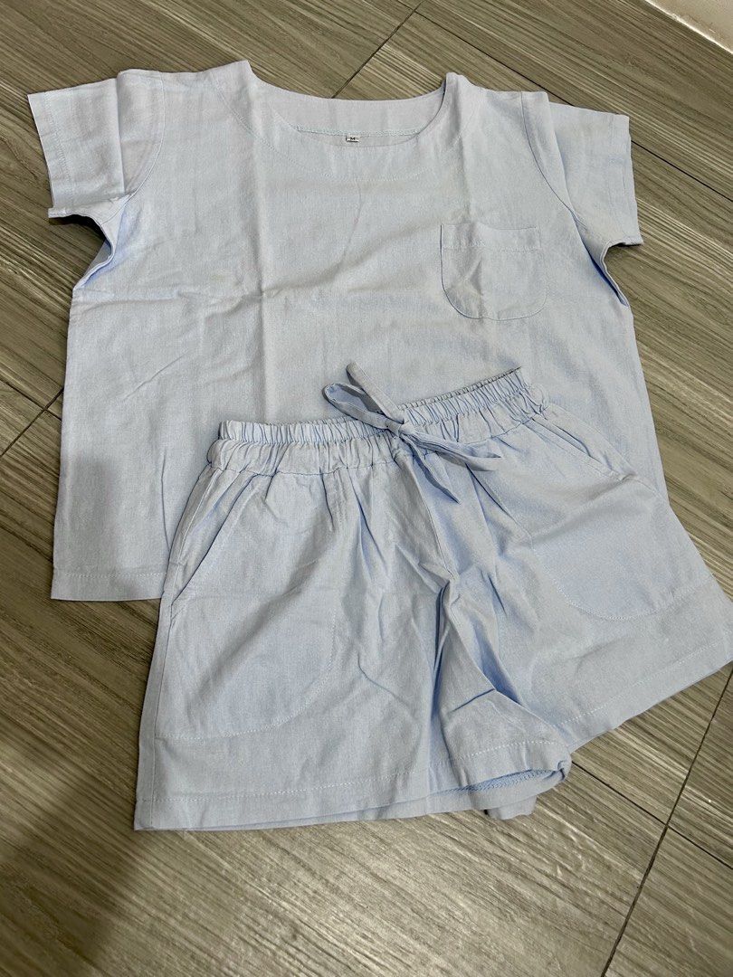 Linen Co-ords Matching Set (Category: Sets or Coordinates) located in Cainta. Submitted by mimidiva (Listing ID 1469622006, Image 1). Description: Linen Co-ords Matching Set Color - Baby Blue Size - Medium Cainta Location.
