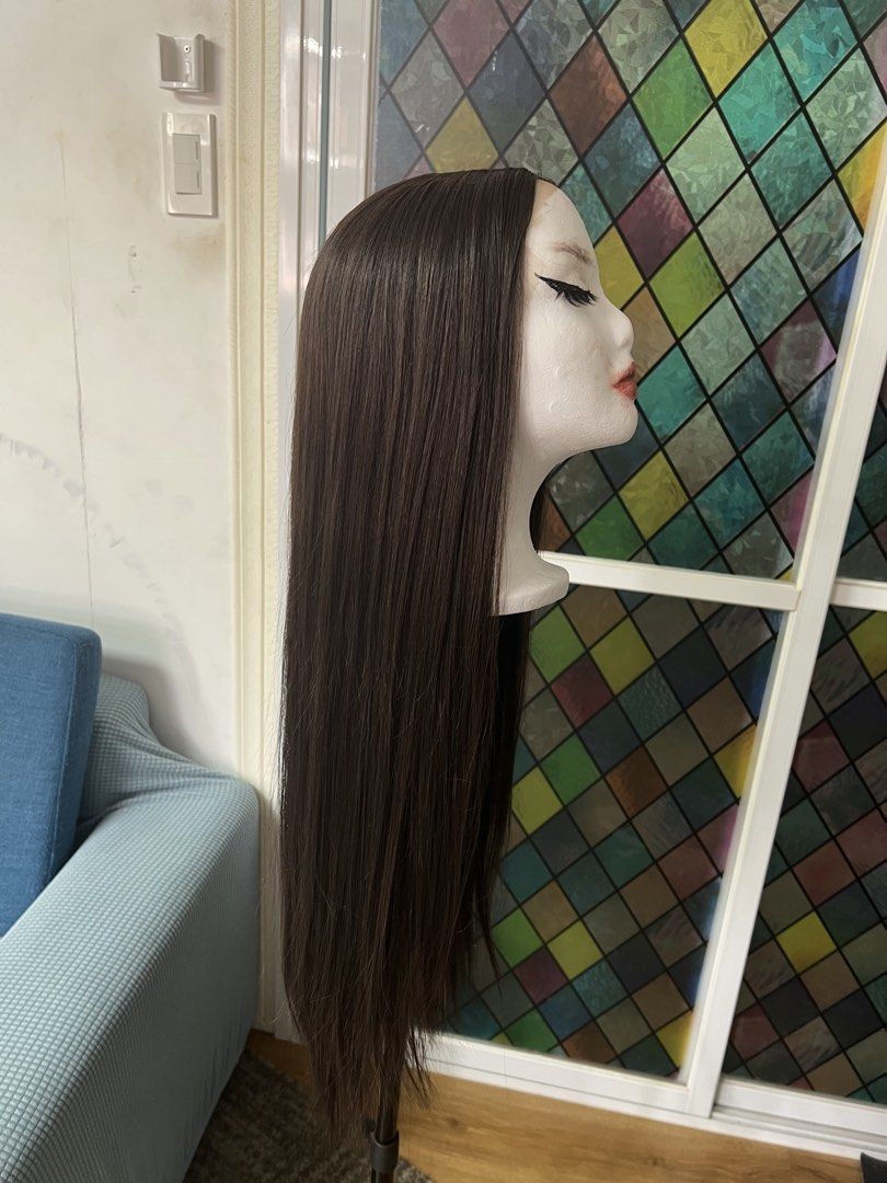 Long dark brown straight lace front wig (Category: Hair Accessories) located in Manila. Submitted by danissee (Listing ID 1469588350, Image 2). Description: T part lace wig Once lang nagamit Loc. Taytay rizal For pick up and lalamove only.