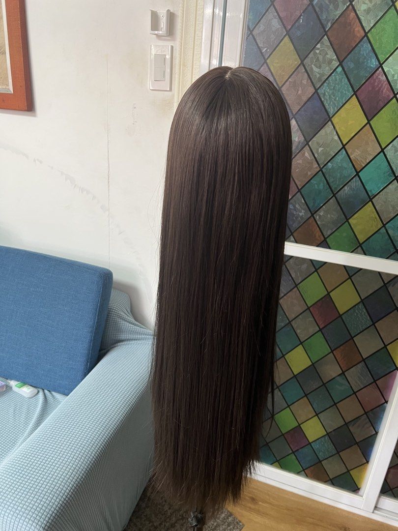 Long dark brown straight lace front wig (Category: Hair Accessories) located in Manila. Submitted by danissee (Listing ID 1469588350, Image 3). Description: T part lace wig Once lang nagamit Loc. Taytay rizal For pick up and lalamove only.